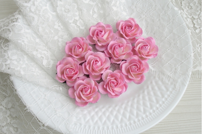 Шпалерная Роза  3,5 см Цвет Белый+розовый