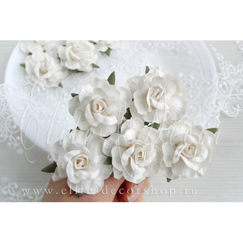 Роза чайная ≈ 4,8 см Цвет белый