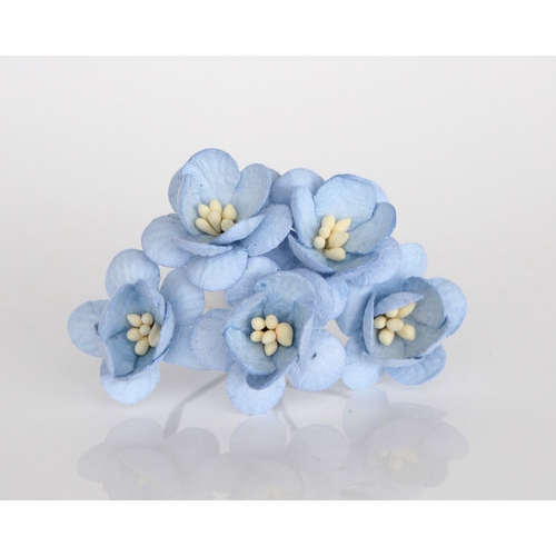 Цветы ВИШНИ 2,5см Светло-голубые
